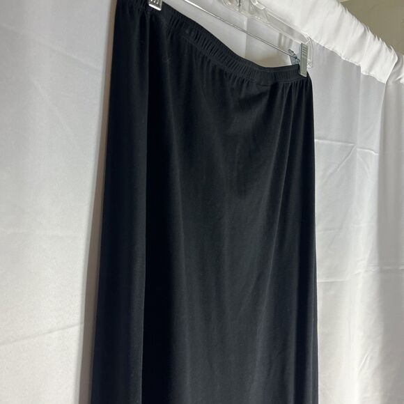 Harari Womans Maxi Skirt Black Extra Large Solid Silk Stretch Long XL MSP $288 - Picture 8 of 8